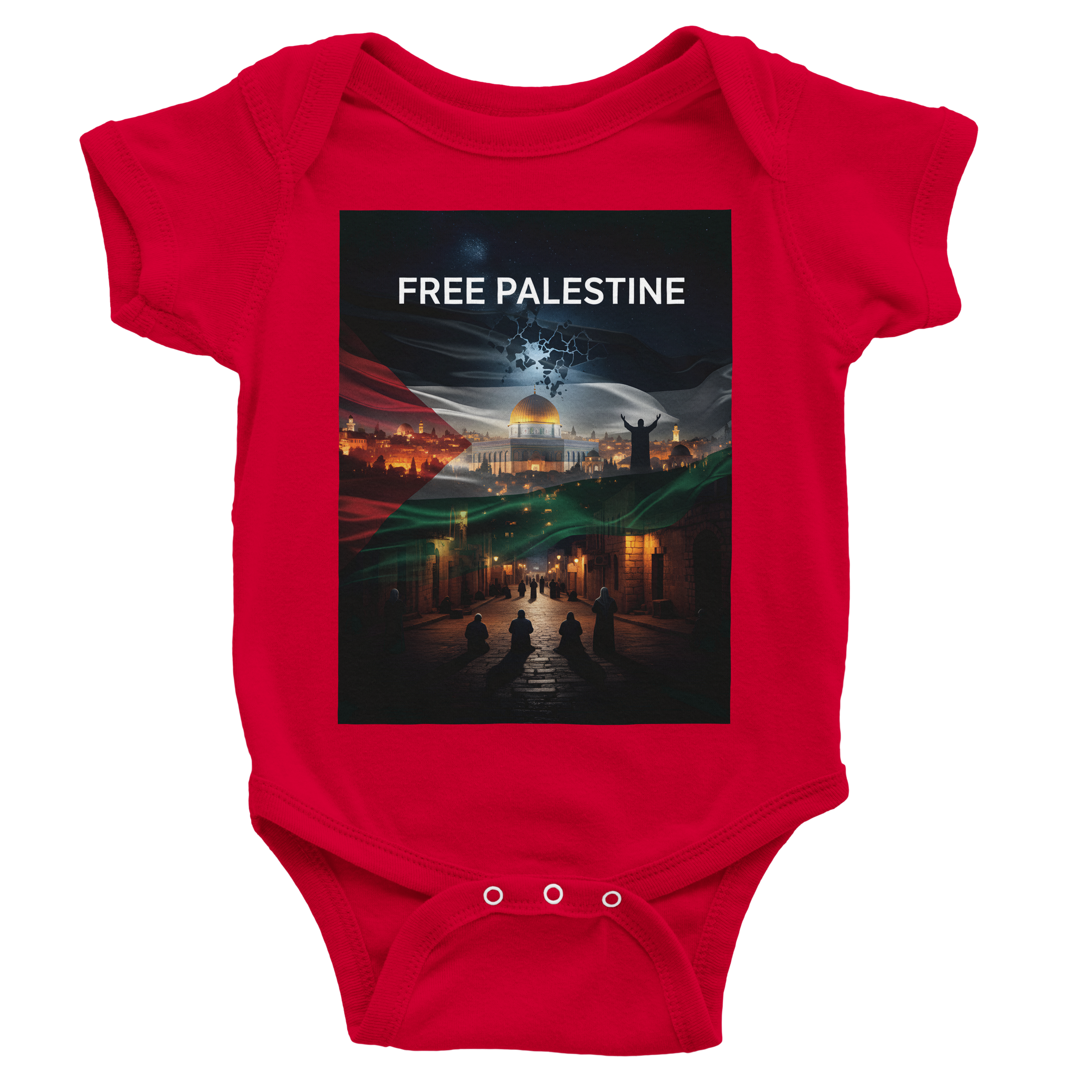 Free Palestine Nations Artwork | Classic Baby Short Sleeve Bodysuit