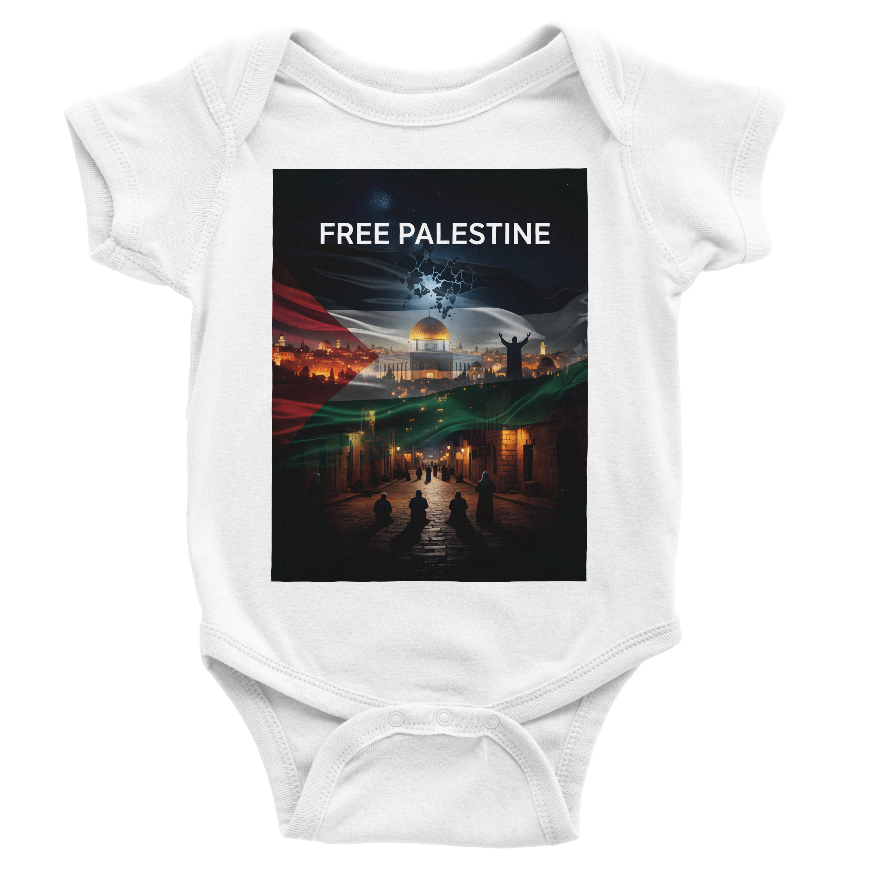 Free Palestine Nations Artwork | Classic Baby Short Sleeve Bodysuit